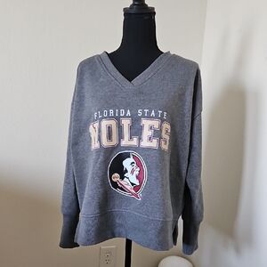 Gray Florida State V-Neck Sweater